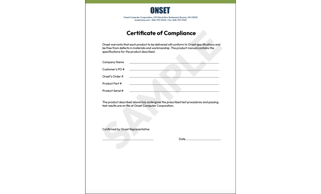 Sample Certificate of Compliance